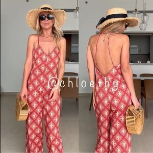 Zara LONG PRINT JUMPSUIT